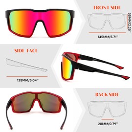 FEISEDY Sunglasses Sports Mens Women, Baseball Cycling Mirrored Goggles, Hiking Running UV400 Protection B0034