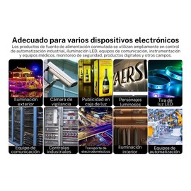 YUHOHO 360w Fuente Conmutada 12v 30A Eliminador Transformador Drive,Fuente de Alimentación Conmutada,Fuente de alimentación de cartelera,Monitoreo Fuente de alimentación (360, Vatios)