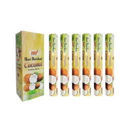 Hari Darshan Incienso Hexagonal con 6 Tubos con 20 Varas c/u (Coco)