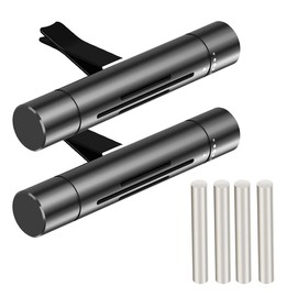 Car Air Freshener Car Diffuser Perfume Solid Air Purifier with 4 blank sponge sticks DIY your favorite perfume, car essential oils for Vehicle Bedroom Office Travel & Improve Air Quality (Black)