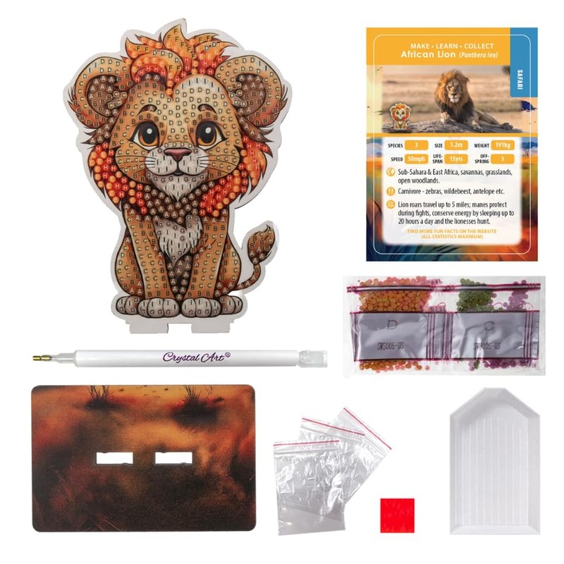 CRYSTAL ART Lion Wildlife Buddies Kit Craft Buddy