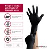 Microflex MK-296-XXL-Box Midknight Exam Gloves, PF Nitrile, Textured, Black, XXL