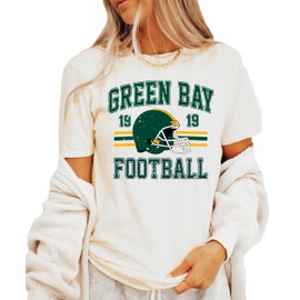Vintage Green Bay 1919 Football Shirt for Men Women and Kids Distressed Green and Gold Tee Natural Shirt Adult Medium