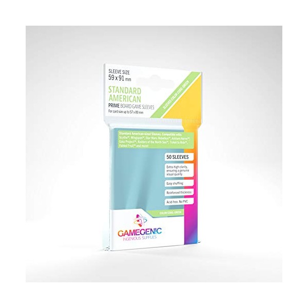 5 Packs Gamegenic Prime Board Game Sleeves 50ct Standard American