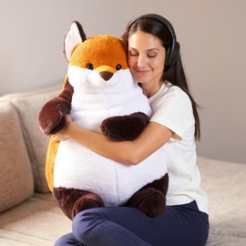 ARELUX Giant 22in Big Fox Plush Large Stuffed Animal Hugging Pillow: Soft Jumbo Sleeping Body Warm Fluffy Pillow Adorable Chubby Plushie Toy Gifts for Boys Girls