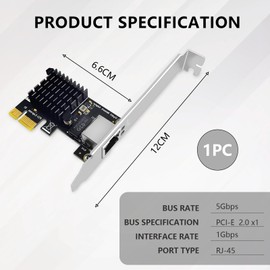 Gigabit PCI Express Network Card, RTL8111G Chip 10/100/1000 Mbps Ethernet LAN Adapter with RJ45 Port, Low Profile PCIe Network Adapter for Windows 11/10/XP/8/7, Linux, Mac OS