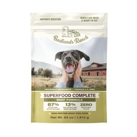 BADLANDS RANCH by Katherine Heigl – Superfood Complete Air-Dried Beef Dog Food – High Protein with Superfoods for Daily Wellness & Consistent Nutrition – 64 oz