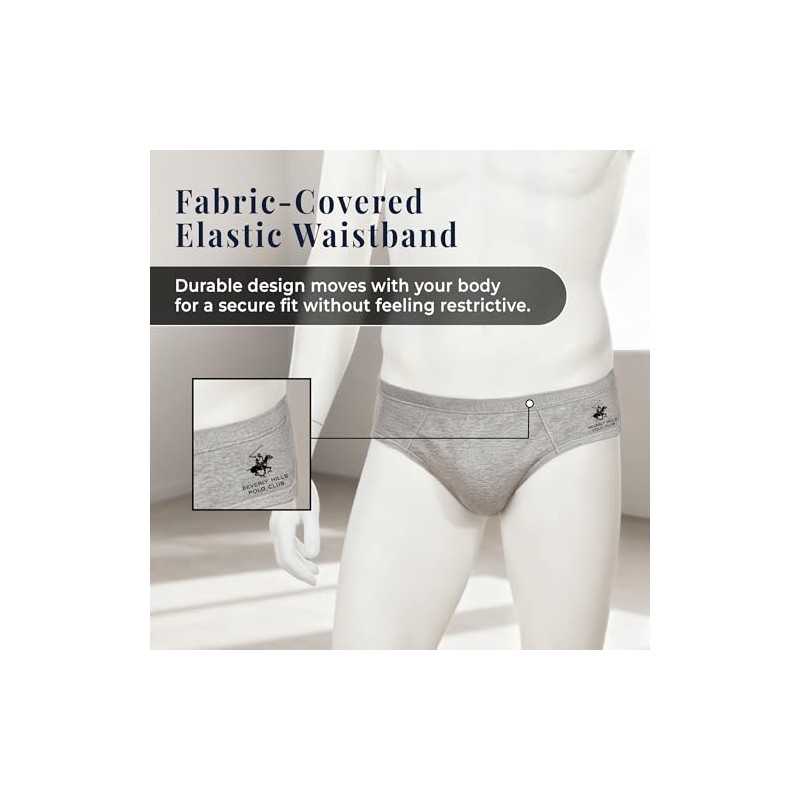 Beverly Hills Polo Club - Men’s 5 Pack Low-Rise Briefs,