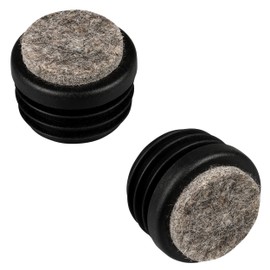 Pack of 16 Round Pipe Plugs with Welded Felt, Felt Gliders, Slat Plugs, Various Sizes, Furniture Gliders, Chair Leg Protectors, Protective Caps (Outer Diameter: 22 mm, Pipe Wall Thickness: 1.5-2 mm)