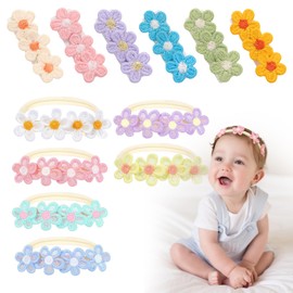 Pack of 12 Hair Clips Girls Headband Baby Girl Baby Hair Clips Hair Band Baby Girl Baby Hair Band Hair Clips Children Flower Elastic Hair Band Hair Accessories