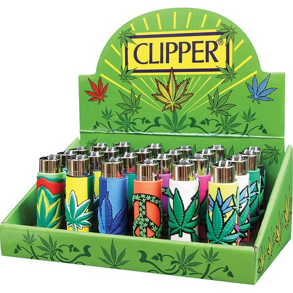 Clipper 24ct. Pop Leaves Cover Lighters