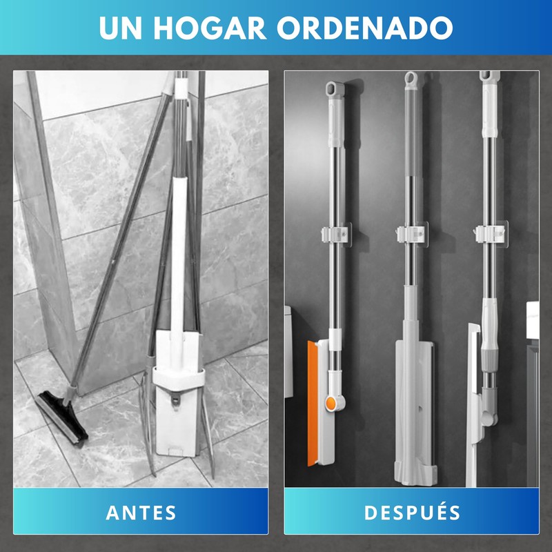 Doctor Robot Aufhänger für Besen und Späne – selbstklebende Wandhalterung,