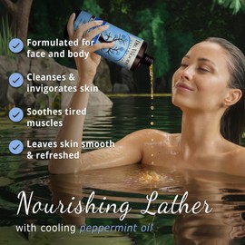 Dr. Woods Peppermint Liquid Castile Soap - Castile Soap with Pure Peppermint Oil, Body Wash for Men and Women, Contains Organic Shea Butter, Natural Cleaner for Face, Hands, and Body - 32 Fl Oz