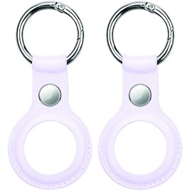 Urcover Protective Case Compatible with AirTag in White, Pack of 2, Scratch-Resistant Portable Case with Key Ring, Protection from Impacts Dirt Scratches, Accessories Bluetooth Tracker