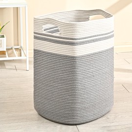 ICERZCZ 78L Laundry Hamper, 16x14x22 in Laundry Basket-Woven Rope Tall Laundry Basket with Handles-Decorative Blanket Basket for Bedroom, Laundry Room, Bathroom-Collapsible Basket for Toys, Clothes