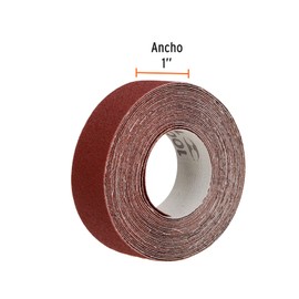 Truper LIPL-100-1X5, Lija para plomero grano 100, ancho 1', rollo de 5 m