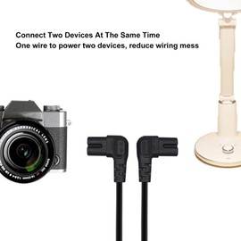 IEC320 C8 Male to 2 x IEC320 C7 Female AC Power Cord, Power Splitter Cord for LCD Monitors Desk Lamps Speakers Printers Digital Cameras Hand Warmers