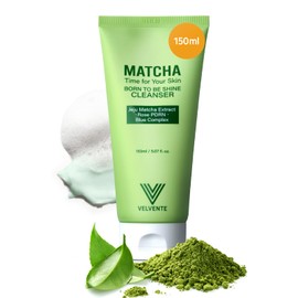 VELVENTE Matcha Gentle Deep Pore Cleansing Facial Cleanser, Low-pH Face Wash for Pore Refining, Rose PDRN Hydrating Daily Facial Wash Redness & Sensitive Skin Friendly, Korean Skincare(5.07 fl.oz.)