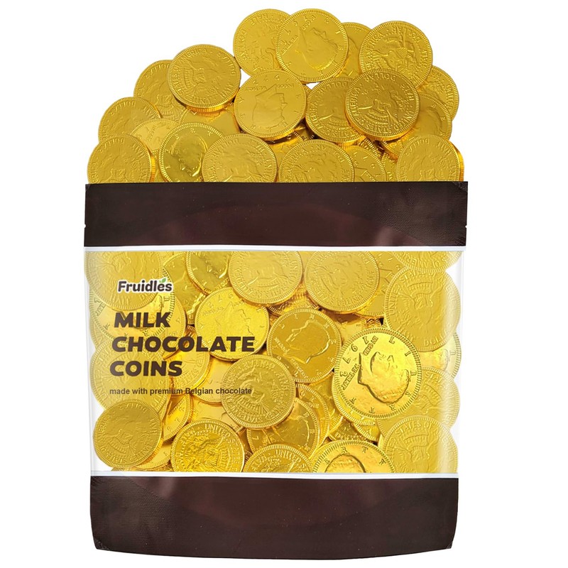 Gold Half-Dollar Milk Chocolate Coins Gelt, Made with Premium Belgian