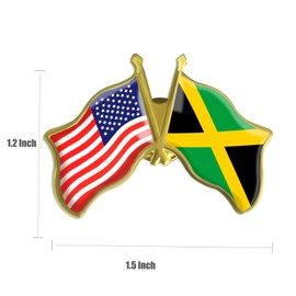 6/ Pack-American us Jamaica Friendship Flag Pins Bulk -1.5” Metal Patriotic United States of America USA Jamaican Lapel Pins Badge Souvenir