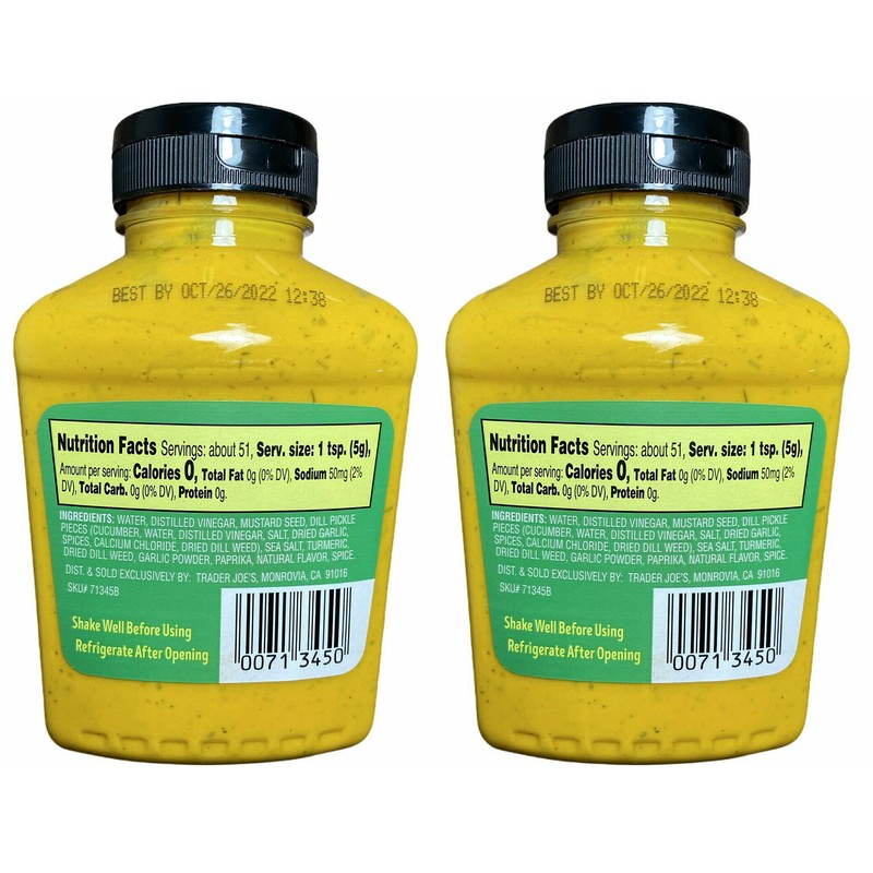 Trader Joe's Dill Pickle Mustard, 9 oz (Pack of 2)