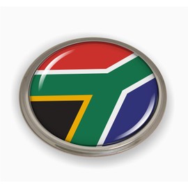 Flag of South Africa | 3D Domed CAR Emblem Badge Sticker Semi-Flexible Aluminum Round Bezel