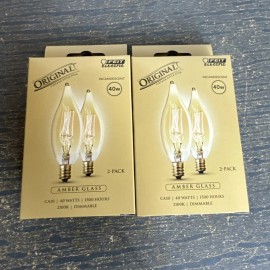Feit Electric 2 Feit Electric 40-Watt Edison Style Clear Amber Glass CA10 Bulb
