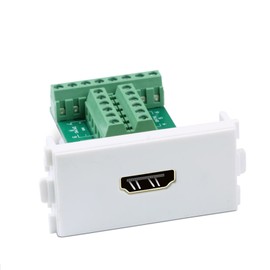 Jienk Solderless Panel Mount HDMI Socket to Terminal Block Breakout, Port Terminal Solderfree Breakout Connector Board