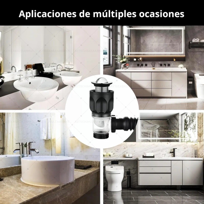 Cespol Con Sistema Anti Olores Y Botón Push Para Lavabo