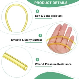 M METERXITY Tubing Carburetor Fuel Vent Line, 2mm(0.08") ID 4mm(0.16") OD 2m(7') Long Polyurethane Gas Oil Tube for ATV/Go Kart/Dirt Bike, Universal Petrol Pipe Replacement [Yellow]