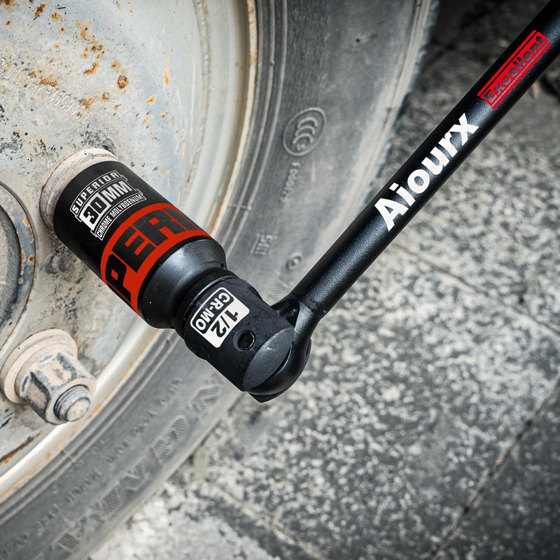 Aiourx 1/2" Drive 32 Inch Breaker Bar, Heavy Duty Head,
