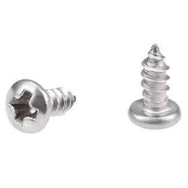 TA-VIGOR 50Pcs Self Tapping Screws, M2.2 Phillips Pan Head Screw, 5mm Round Head Tapping Screws, 316 Stainless Steel Machine Wood Fasteners Bolts for Wood, Drywall, Furniture, Repairing