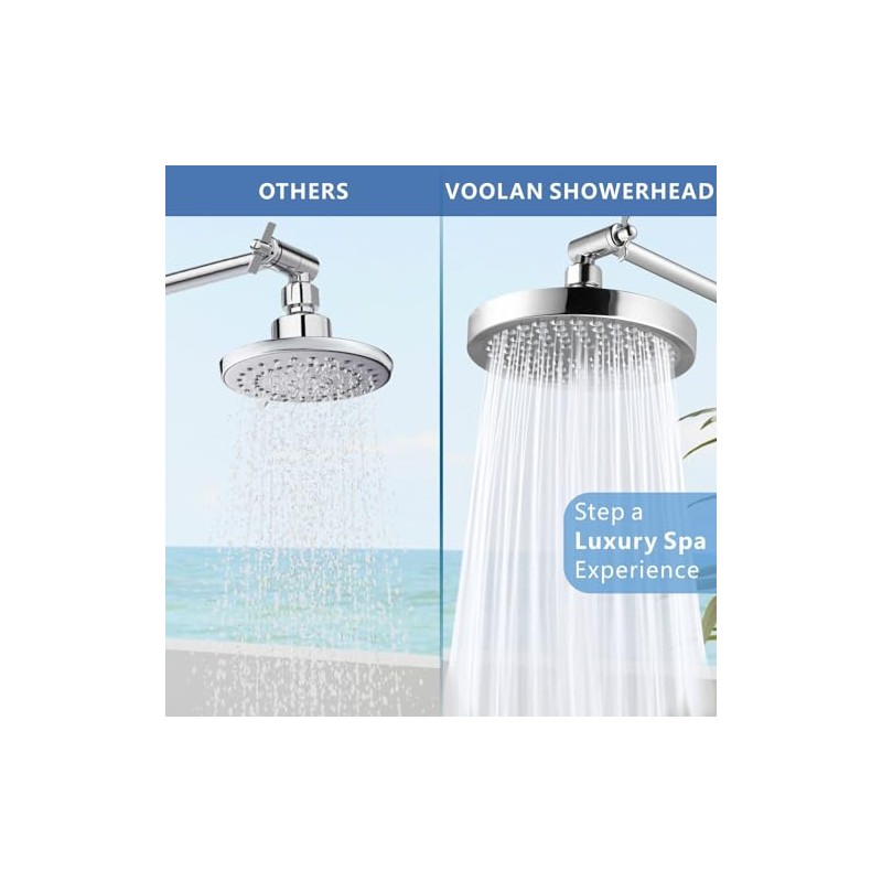 Voolan Ducha de Lluvia con Brazo Extensible Ajustable - Ducha