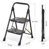 KINGRACK 2 Step Ladder, Sturdy Steel Step Stool with Anti-Slip
