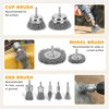 Pmueuff Wire Brush Drill, 9-Piece Wire Brush Set for Drill,