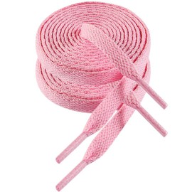 VSUDO 140 cm Flat Pale Pink Shoe Laces for Trainers, 8mm Trainer Laces, Canvas Sneakers Shoelaces for Women or Men (2 Pairs-Light Pink-140CM)