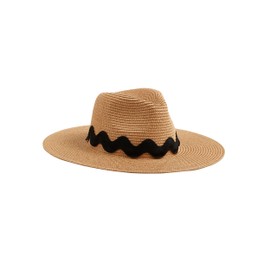 Mud Pie Women's RIC Rac Fedora, 4" x 14 1/2" Dia Brown