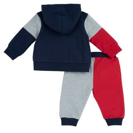 Chicco, Completo tuta due pezzi: felpa con zip e pantaloni, boys, blue, 12 m, designed in Italy, red