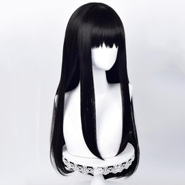 Long Pen Takina Inoue Cosplay Wig, Black Hair, Subcal, Long, Twin-tail, Black, Yumekawa, Yamikawa, Lolita, Harajuku, Women’s Dresses, Everyday Cosplay, Costume, Everyday Wig (Straight Wig)