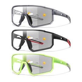 Large Frame Cycling Sunglasses, 3 Pairs Outdoor Sportive Shield Sunglasses, Windproof Sunglasses for Men & Women, Fashion Accessories for Outdoor Activities - Color: multicolor4, Size: one-size