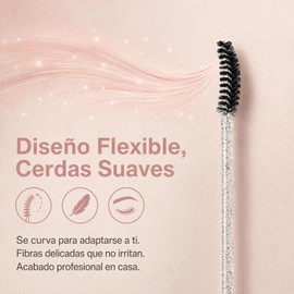 Cepillo Cejas Negro,Desechables Cepillos Pestañas Kit (100PCS) Doble uso para el vello del ceño, cerdas uniformes, resistentes a romperse, compacto y portátil, de un solo uso.