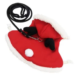 Anelekor Small Animals Christmas Costume for Rabbit Kitten Elk Cape with Deer Antler Bunny Clothes with Rabbit Leash Holiday Guinea Pig Outfit for Chihuahua Ferret Tiny Puppy and Small Pet (M)…