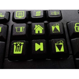 Keyboard Stickers Big Bright Luminescent Symbols. Will Not Wear or Fade. 3 Yr. Warranty. Great for Sight Impaired. (U.S. English Keyboard) Also Includes Pocket/Purse Magnifier, USB LED & Tweesers.