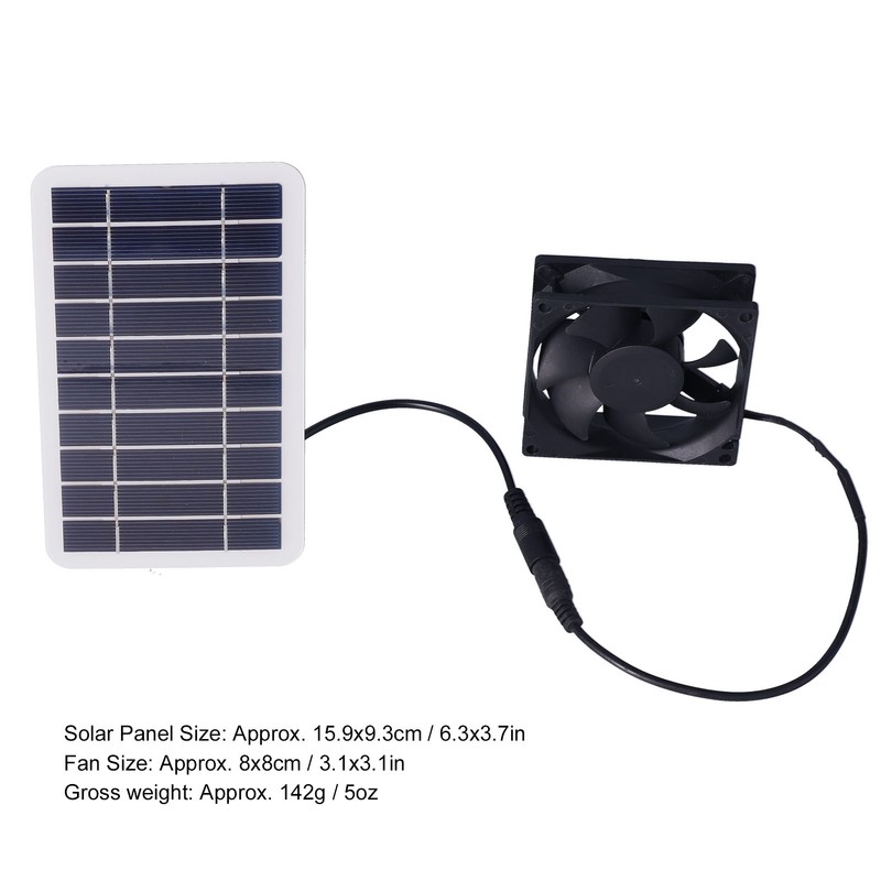 2.5W Solar Panel Fan Solar Pet Exhaust Air Flowing Fan