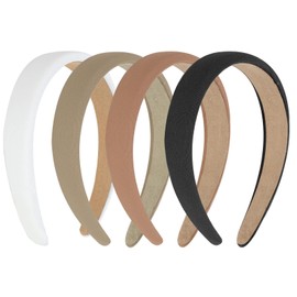 Ondder 4 Pcs Padded Headbands for Women Plain Head Bands for Women’s Hair Soft Thick Womens Headbands Fashion Sponge Headbands for Girls Non Slip Hair Band Puffy Headband Headwear for Womens Girls