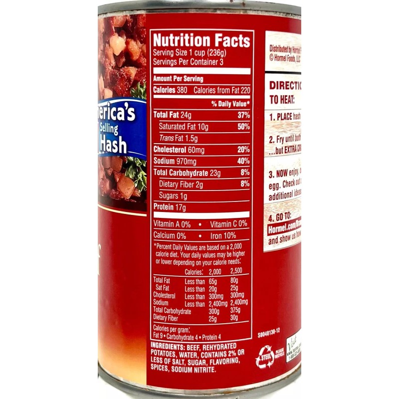 Hormel Mary Kitchen Corned Beef Hash Homestyle 25 oz ~4/2027