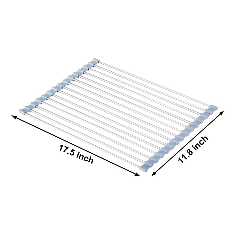 MECHEER Over The Sink Dish Drying Rack, Roll Up Dish