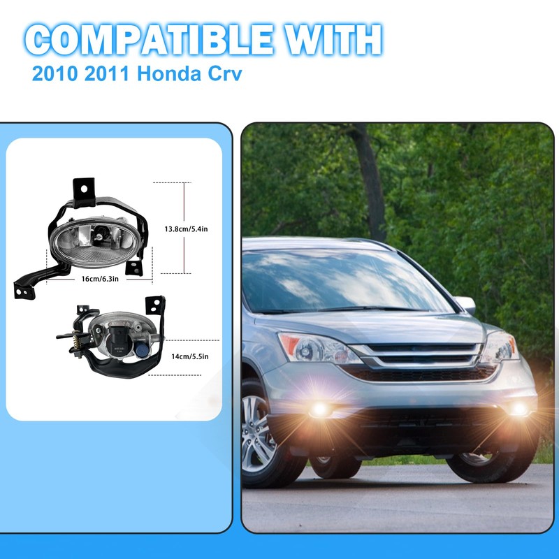 Fog Lights Compatible With Honda Crv Cr-v 2010 2011 Fog