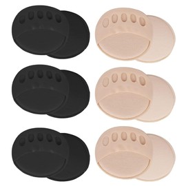 6 Pairs of Reusable Bunion Pads Forefoot, Toe Topper Liner Socks, Honeycomb Fabric Metatarsal Pads Soft, High Heels Forefoot Pads, Metatarsalgia Insoles for Men and Women