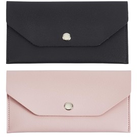 CALFOVERA Pack of 2 2 Colours Money Envelope Wallet Made of PU Leather 6.89 x 3.62 Inch Waterproof Purse Money Filling Organiser Envelopes Reusable Budget Wallet for Men and Women